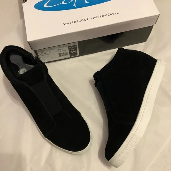 NIB Aqua College Glady Black Suede Waterproof Flatform Wedge Sneaker Size 8.5 - Picture 10 of 12